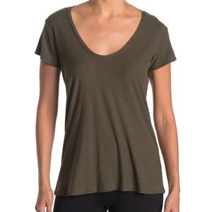 New James Perse Deep Scoop Neck T-Shirt Sergeant